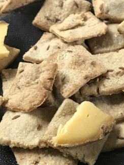 Sourdough crackers close-up